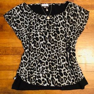SOLD Calvin Klein Leopard Print Blouse Top